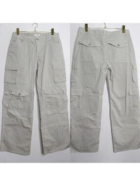 NWT Garage Carter Beige Low Rise Wide Cargo Pants  - 9